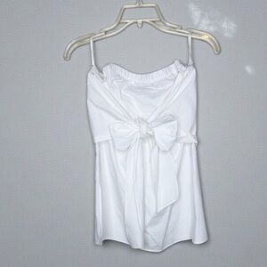 Ann Taylor Elegant Strapless White Women's Tunic Top